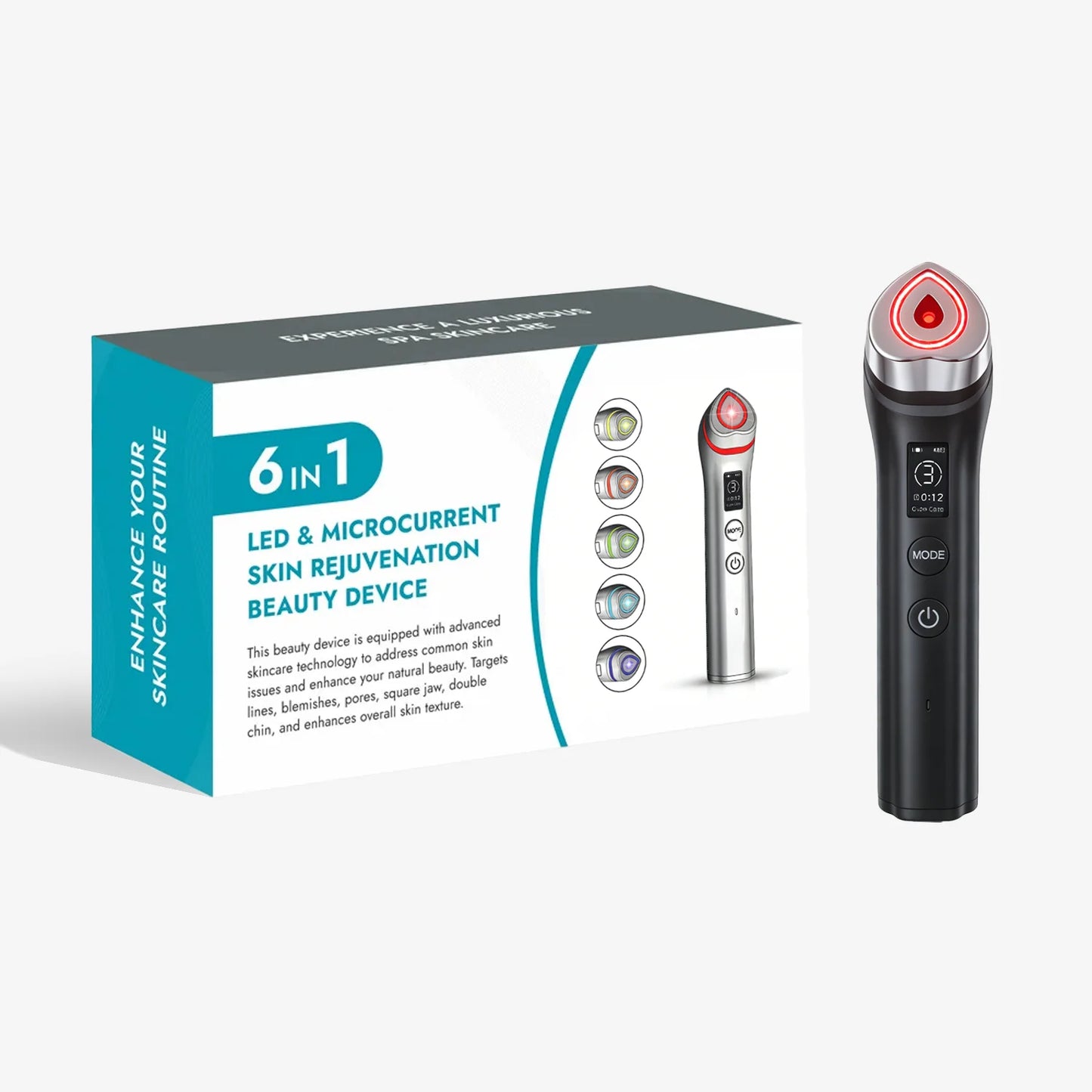 P Age Boosters Pro R 6 in1 Handheld Facials RF EMS Machine Personals Care Face Massage Electric LED Beauty Device