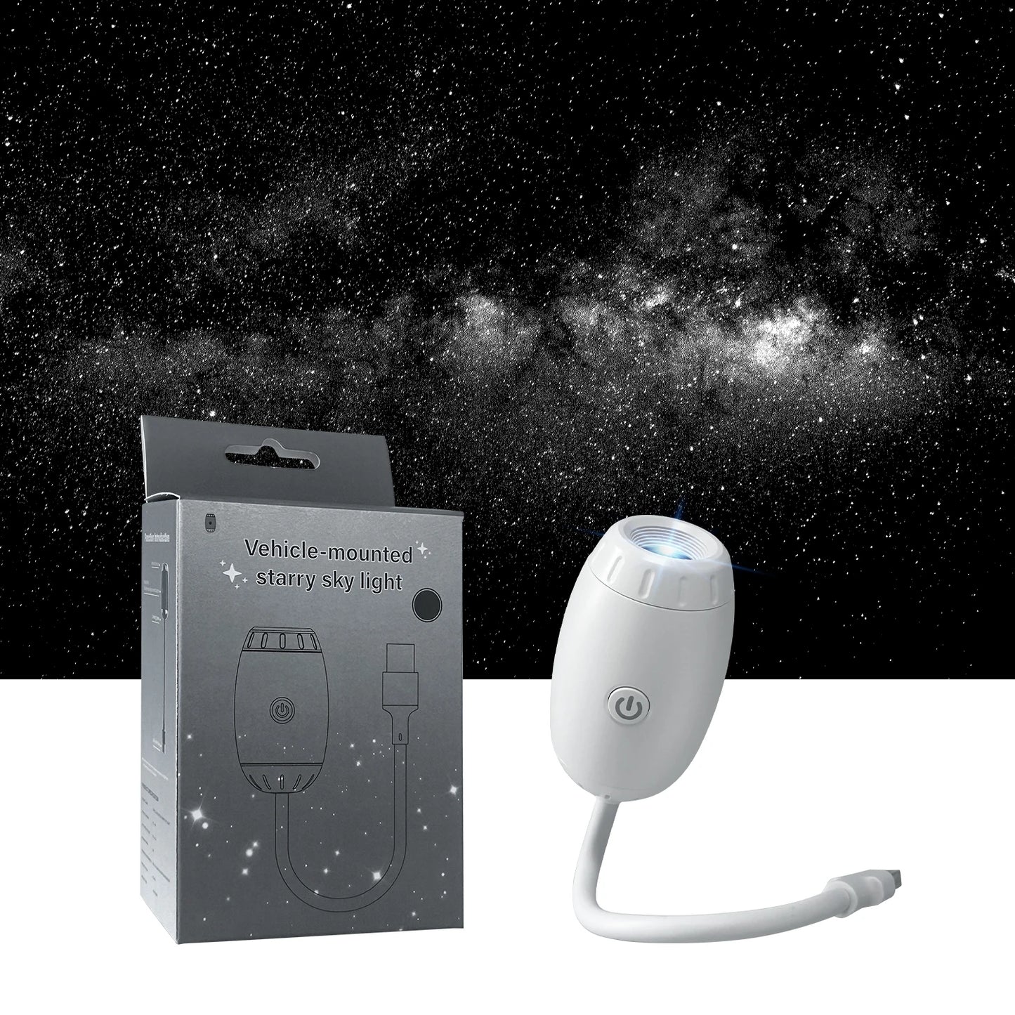 USB Car Atmosphere Projector Light Car Interior Ambient Light LED Starry Star Light Party Decor Romantic Saturn Galaxy Light