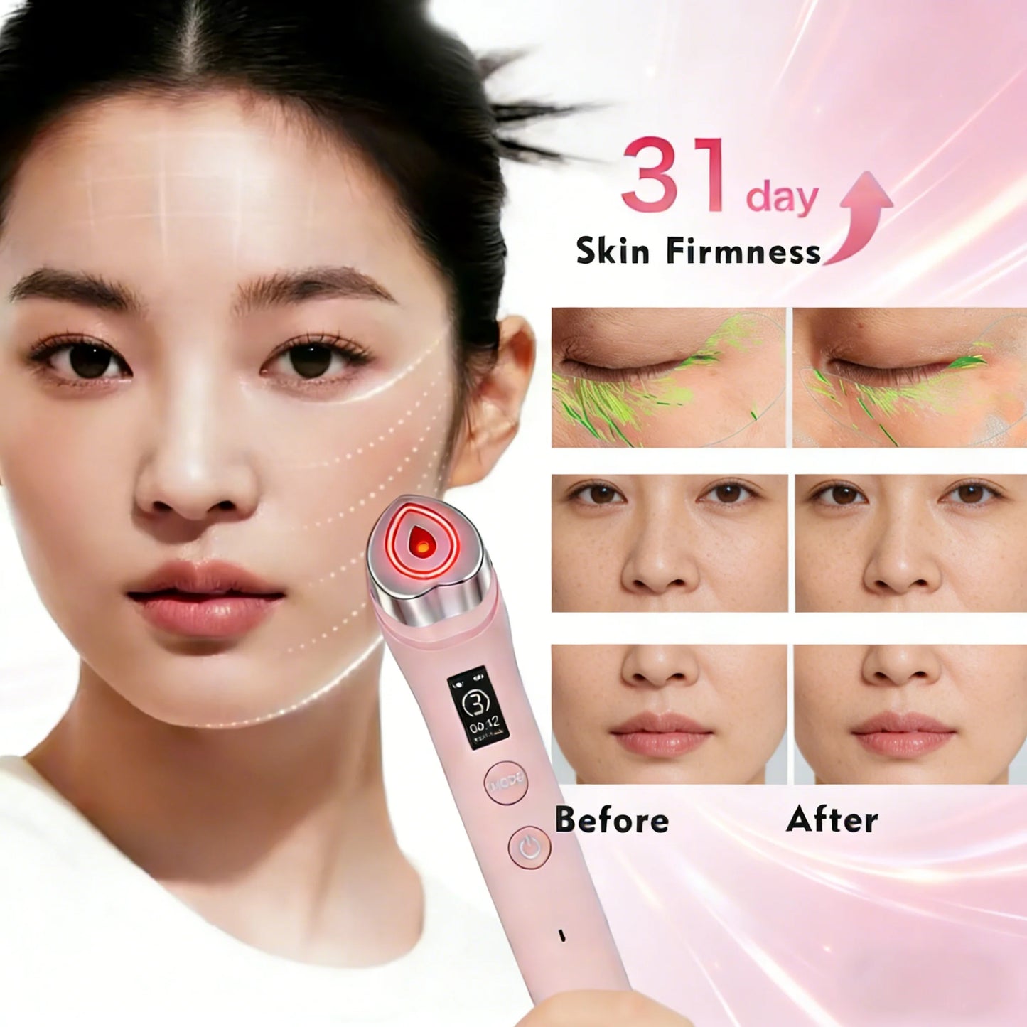 P Age Boosters Pro R 6 in1 Handheld Facials RF EMS Machine Personals Care Face Massage Electric LED Beauty Device