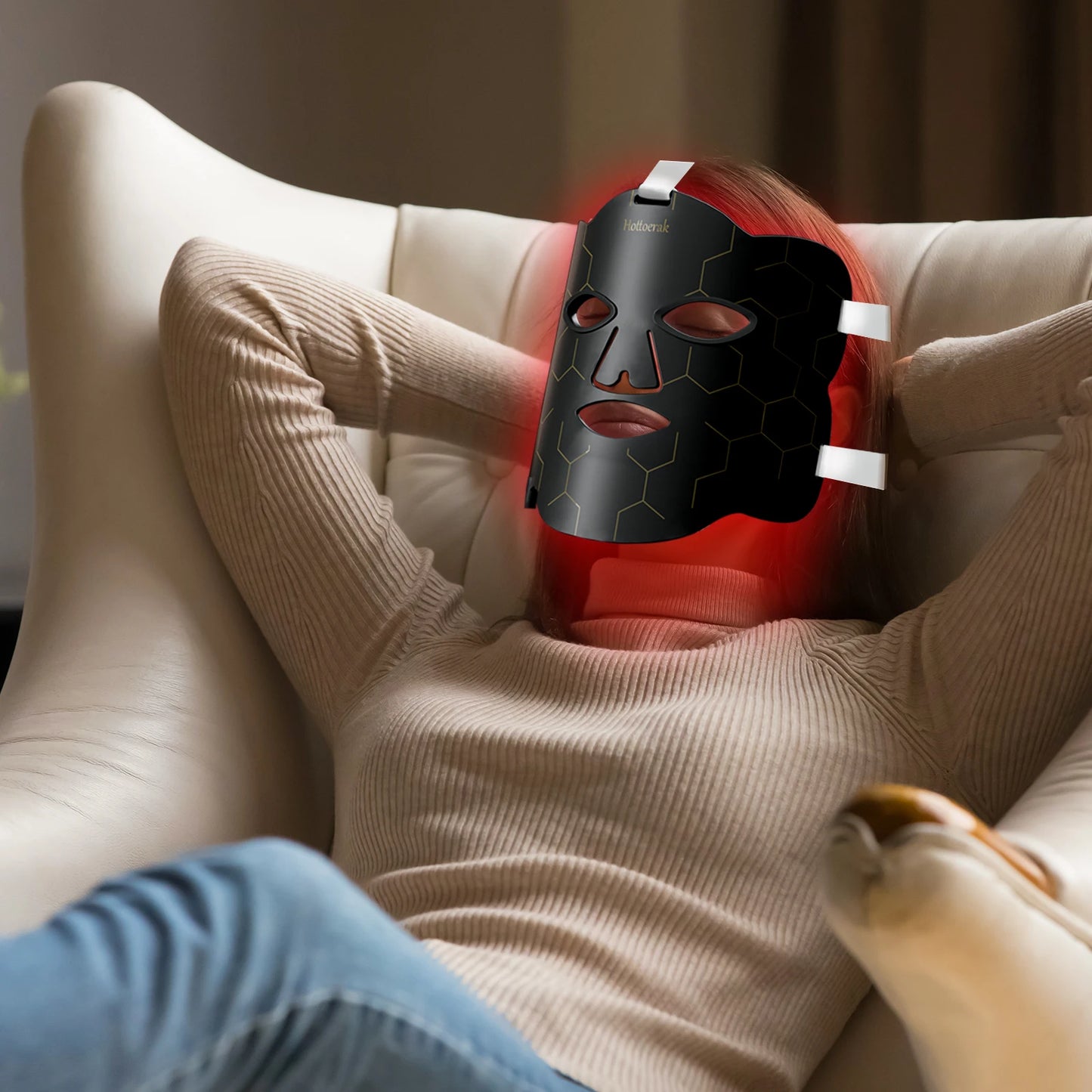 Advanced LED Facial Mask with Neck Care - 7 Color Photon Therapy for Anti-Aging & Acne, Wireless & Rechargeable