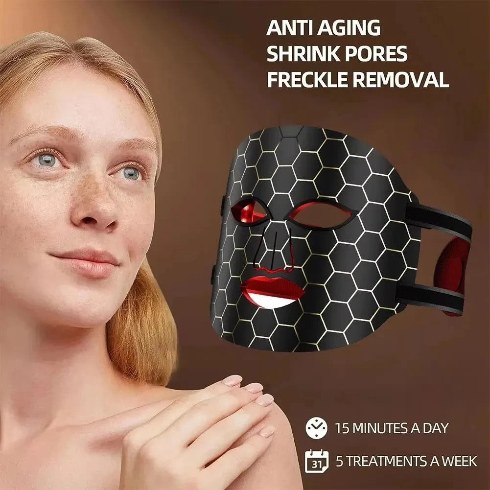 7 Colors Phototherapy Red Light Skin Smoothing Whitening Anti-Aging Wrinkle LED Silicone Beauty Mask