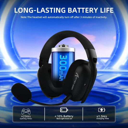 Attack Shark L80PRO Wireless Gaming Headset 2.4G/BT/Wired 40mm Drivers Low Latency Ultra-Light Headphones with Mic for PC PS5 Switch Xbox