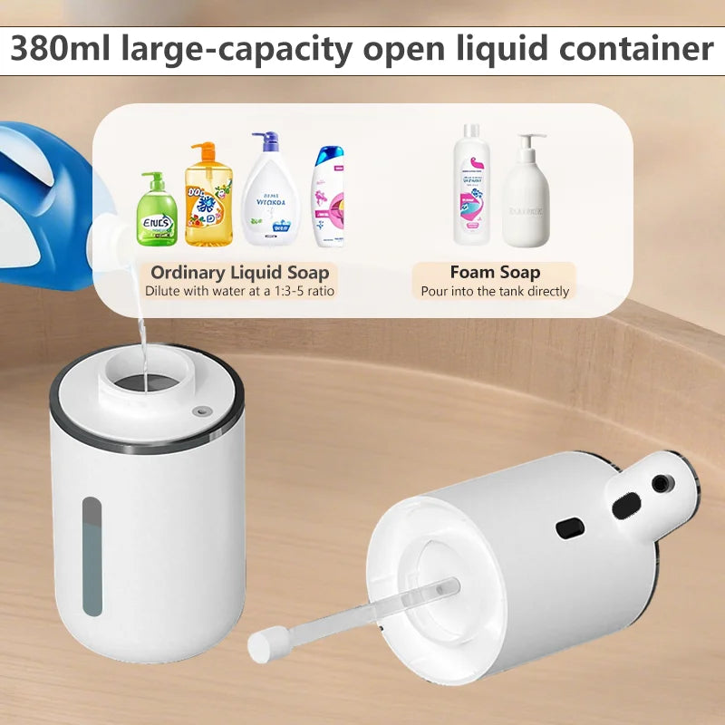 380ML P18 Digital Display 6-Levels Adjustable Foam/Liquid Control Waterproof Automatic Sense Soap Dispenser For Kitchen Bathroom