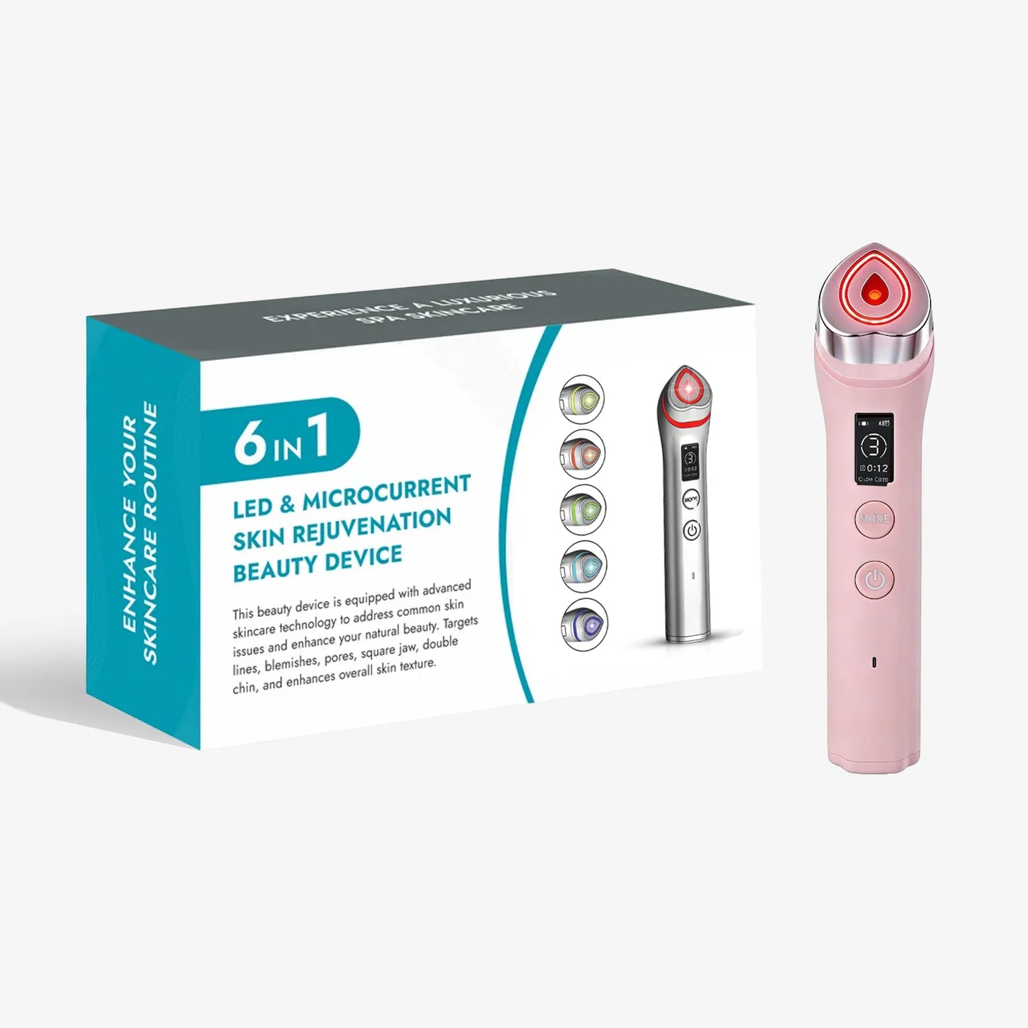 P Age Boosters Pro R 6 in1 Handheld Facials RF EMS Machine Personals Care Face Massage Electric LED Beauty Device