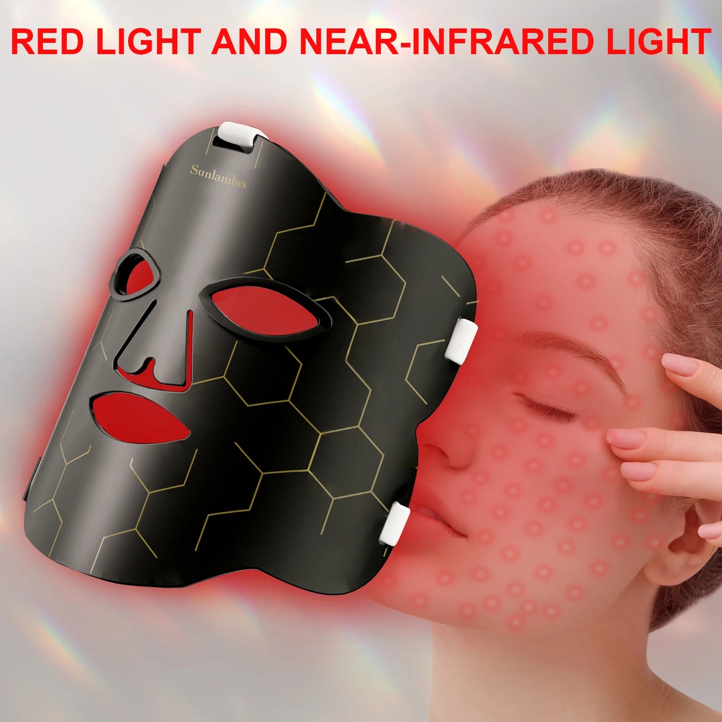 Advanced LED Facial Mask with Neck Care - 7 Color Photon Therapy for Anti-Aging & Acne, Wireless & Rechargeable