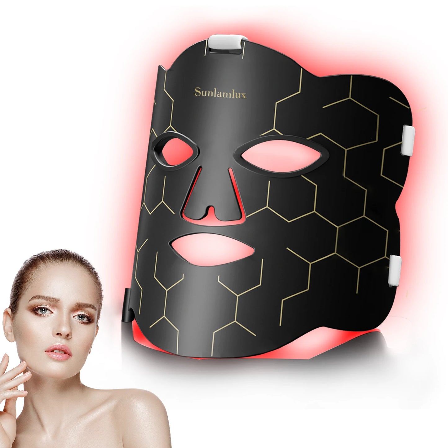 Advanced LED Facial Mask with Neck Care - 7 Color Photon Therapy for Anti-Aging & Acne, Wireless & Rechargeable